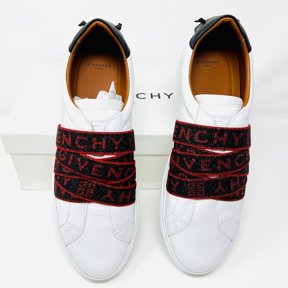 GIVENCHY PARIS Urban Street Low Webbing White Red Black Men's Sneakers - Picture 2 of 6